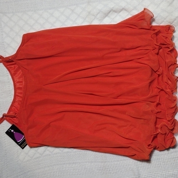Nwt Sheer Flowy Orange Top - Picture 1 of 4